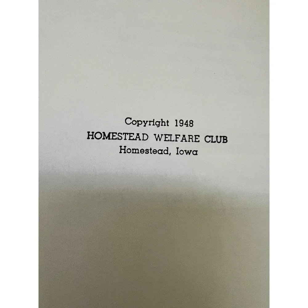 Homestead‎ Welfare Club Amana Colony Recipes Cookbook Vintage 1948 Hardcover